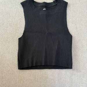 Aerie Black Ribbed Crop Top